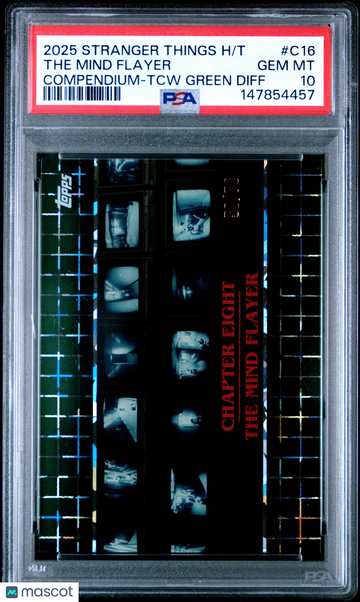 2025 Topps Stranger Things High Tek Compendium The Mind Flayer #C16 TCW Green Diff PSA 10