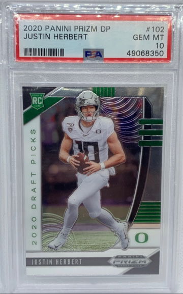 2020 Panini Prizm Justin Herbert Draft Picks PSA 10 Gem Mint 