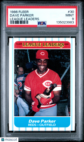 1986 Fleer League Leaders Dave Parker #30 PSA 9
