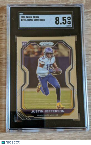 2020 PANINI PRIZM #398 JUSTIN JEFFERSON RC ROOKIE SGC 8.5 TJD