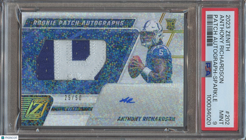 2023 Panini Zenith Anthony Richardson #202 Sparkle Parallel/Variety Rookie Base Set Memorabilia PSA 9