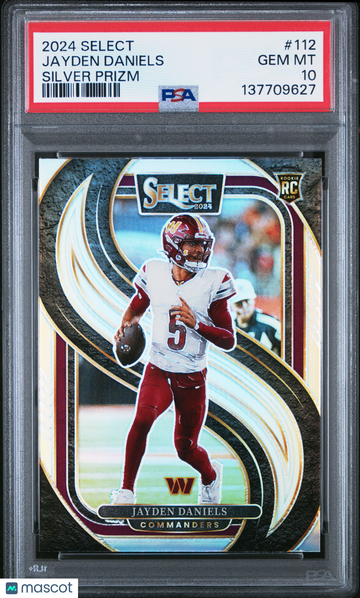 2024 Panini Select Jayden Daniels #112 Silver Prizm PSA 10