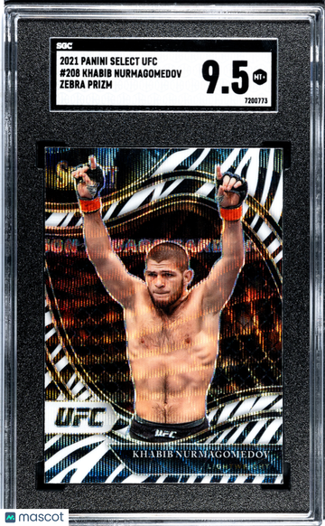 2021 Panini Select Ufc Khabib Nurmagomedov #208 Zebra Prizm SGC 9.5