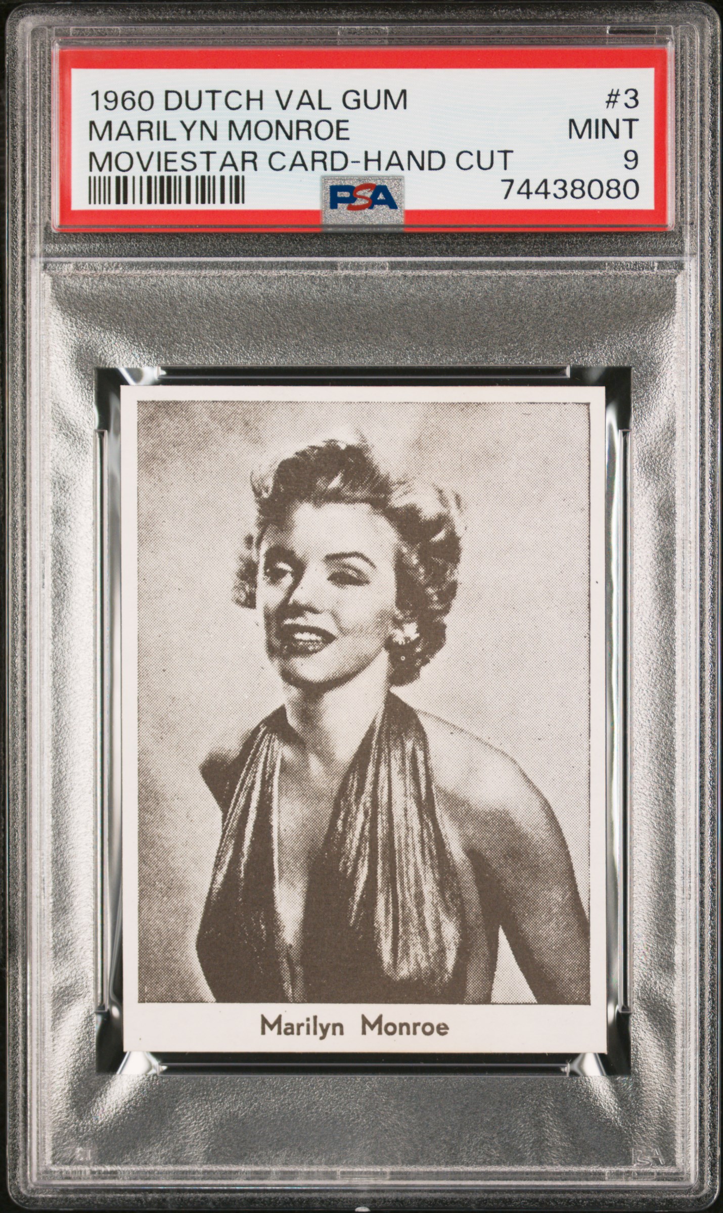 Marilyn Monroe 1960 Dutch Val Gum Moviestar Card  #3 PSA 9 HAND CUT