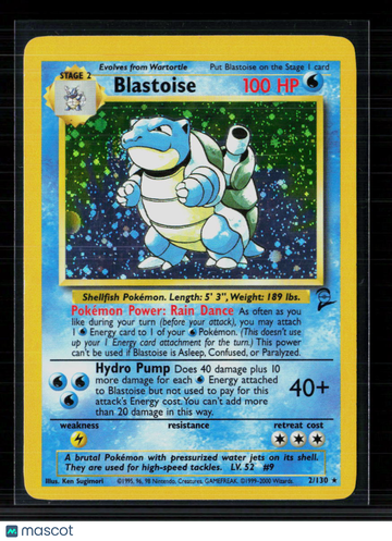 2000 Base Set 2 Blastoise Holo Rare #2/130
