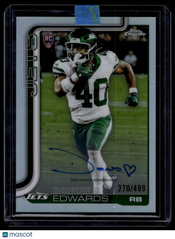 2025 Topps Chrome Donovan Edwards #RA-DE Chrome Rookie Autographs Refractor AU SN499