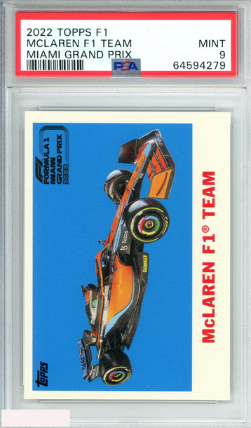 2022 TOPPS FORMULA 1 MIAMI GRAND PRIX MCLAREN F1 TEAM # MIAMI GRAND PRIX PSA 9 MINT