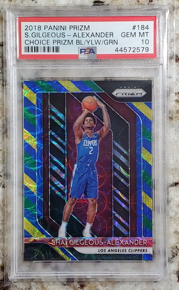 2018 Prizm Choice Blue Yellow Green SHAI GILGEOUS ALEXANDER PSA 10