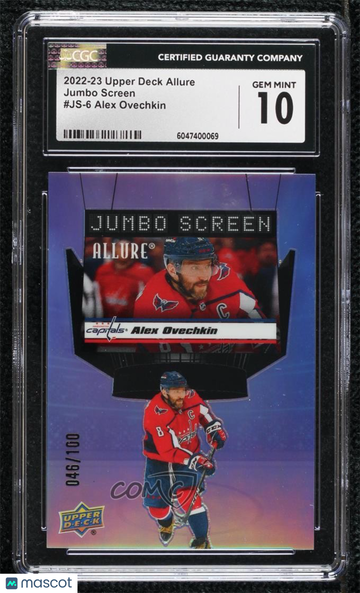 2022-23 Upper Deck Allure - Jumbo Screen - Achievement Alex Ovechkin #JS-6 Achievement /100 Jumbo Screen CGC 10