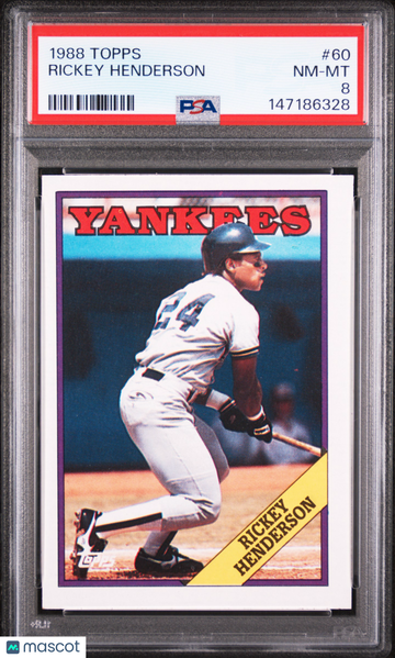 1988 Topps Rickey Henderson #60 PSA 8