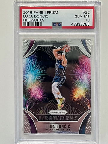 2019 Panini Prizm Luka Doncic Fireworks #22 PSA 10 Gem-Mint