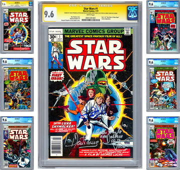 STAR WARS #1-6 CGC-SS 9.6 ISSUE #1 CAST SIGNED 4X COMPLETE MOVIE ADAPTATION 1977