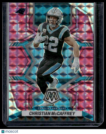 2022 Panini Mosaic Christian McCaffrey #28 Mosaic Camo Pink