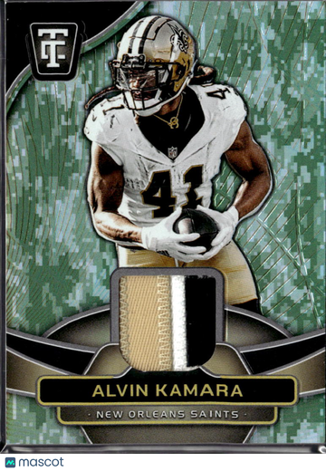Alvin Kamara 2025 Panini Totally Certified Memorabilia Green Camo /35 New Orleans Saints
