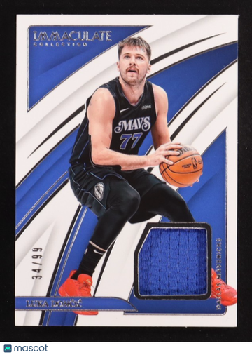 2023-24 Panini Immaculate Collection Luka Dončić #49 Base Serial Numbered Dallas Mavericks Basketball Card