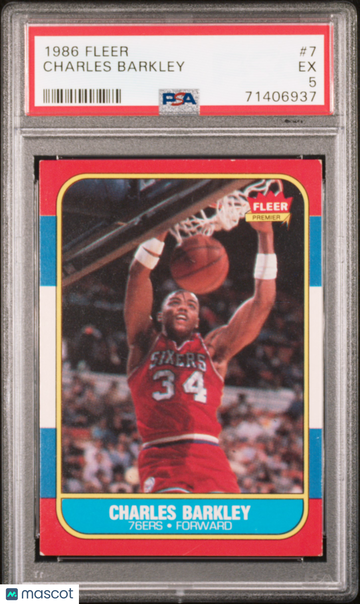 1986 Fleer Charles Barkley #7 PSA 5