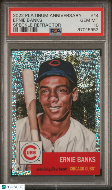 2022 Topps Chrome Platinum Anniversary Ernie Banks #14 Speckle Refractor PSA 10