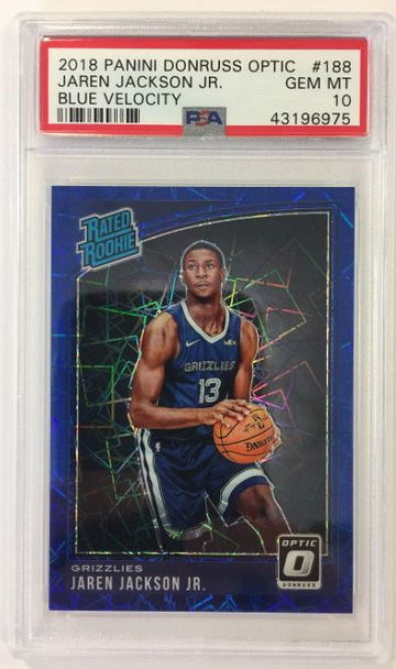 2018-19 Donruss Optic Jaren Jackson Jr Blue Velocity #188 PSA 10 GEM MINT
