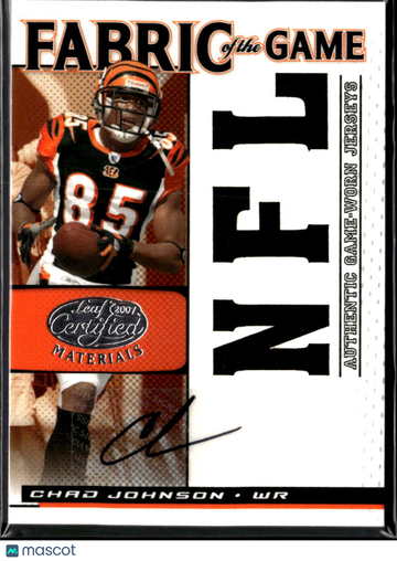 2007 Leaf Certified Materials Chad Johnson Auto Game-Worn Jersey Trading Card #FOG-18 /10 Bengals NFL