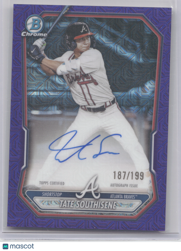 2026 Bowman Chrome Prospect Autograph Tate Southisene #BMA-TS Purple Mojo Refractor /199