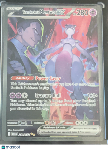 2025 Destined Rivals Team Rocket's Mewtwo EX Holo Secret Rare SAR #231/182