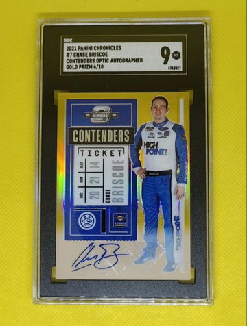 2021 Panini Chronicles Contenders Optic Gold Prizm /10 Chase Briscoe #7 Auto SGC
