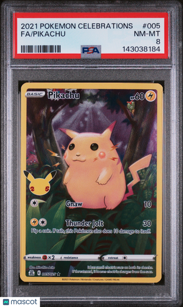 Celebrations Pikachu Holo Rare PSA 8 #005