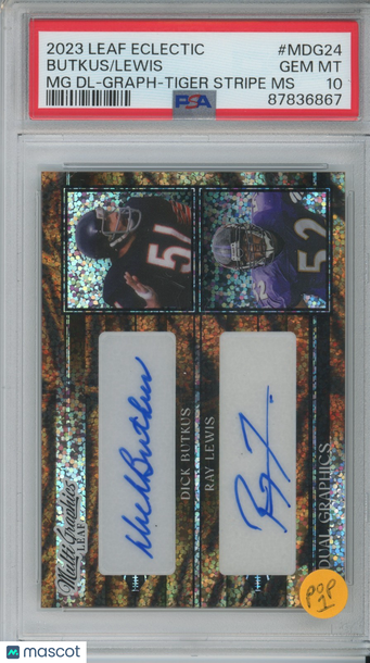 2023 Leaf Ray Lewis Dick Butkus #MDG24 MG TS MS PSA 10