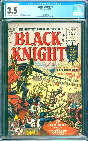 Black Knight #2 (1955) CGC 3.5 -- Stan Lee & Joe Maneely cover; Atlas series