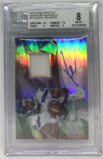 2013 Panini Spectra Russell Wilson Patch Auto /25 BGS 8