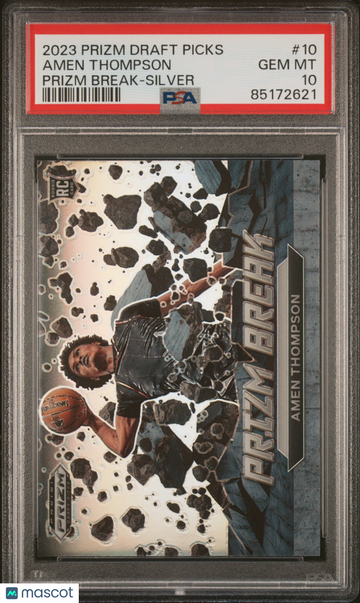 2023 Panini Prizm Draft Picks Prizm Break Amen Thompson #10 Prizm Break Silver PSA 10