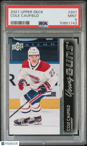 2021 Upper Deck Young Guns Cole Caufield #201 PSA 9