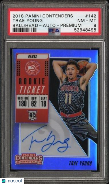 2018 Panini Contenders Trae Young #142 Variation Auto Premium PSA 8