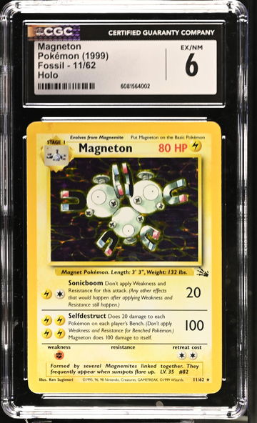 1999 Pokémon Fossil Magneton #11/62 Holo CGC 6