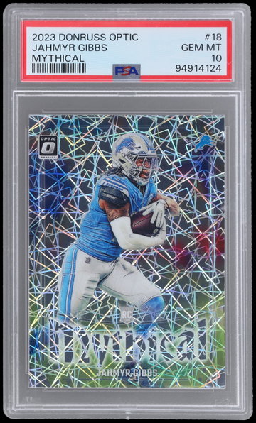2023 Donruss Optic Jahmyr Gibbs Mythical PSA 10 RC