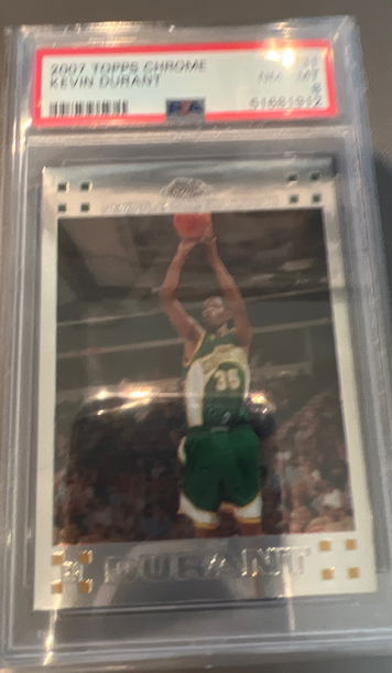 2007 topps chrome Kevin Durant PSA 8 rc