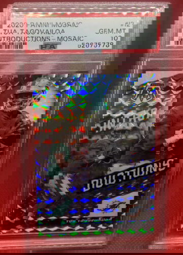 2020 Mosaic Tua Tagovailoa Introductions Mosaic Prizm #12 PSA 10 Gem Mint