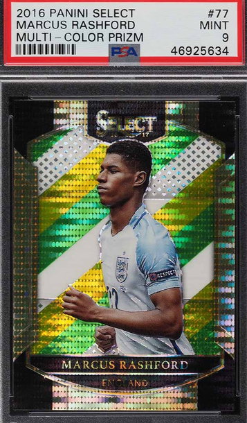Marcus Rashford 2015 Select Multi-Color Prizm PSA 9