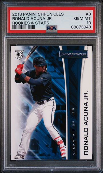 2018 Panini Chronicles Rookies and Stars Ronald Acuna Jr. #3 PSA 10