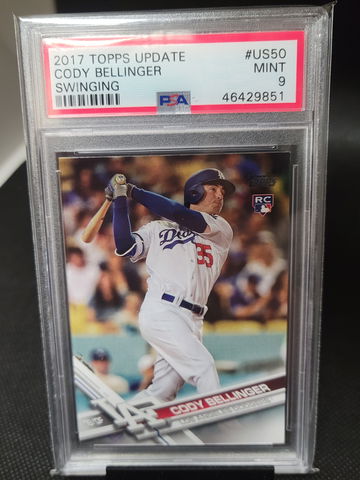 2017 Topps Update Cody Bellinger Swinging PSA 9