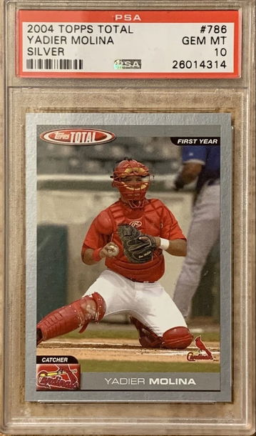 2004 Topps Total Silver Yadier Molina Rookie Card RC #786 PSA 10 Gem Mint! Pop 2