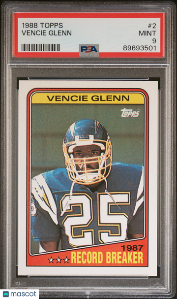 1988 Topps Vencie Glenn #2 PSA 9