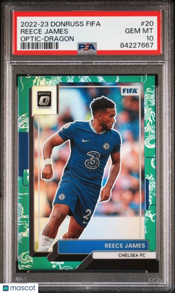 2022 Panini Donruss FIFA Reece James #20 Optic Dragon PSA 10