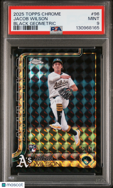 2025 Topps Chrome Jacob Wilson #96 Black Geometric /10 PSA 9