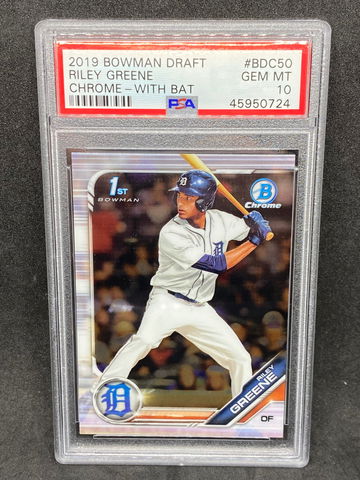 Riley Greene 2019 1st Bowman Chrome Draft Psa 10
