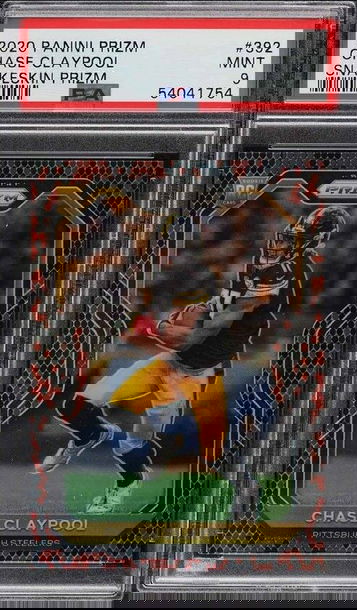 2020 PANINI PRIZM CHASE CLAYPOOL RC SNAKESKIN #392 STEELERS PSA 9 MINT RC SSP