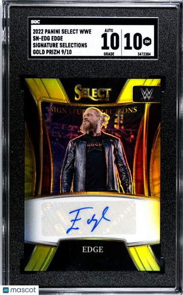 2022 Panini Select Wwe Edge #SN-EDG SIG. Selections Gold Prizm 10 /10 SGC 10 Auto 10