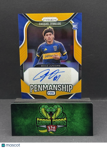 2025 Panini Prizm FIFA Soccer Exequiel Zeballos #P-EZ Blue Yellow /10 RC