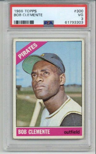 1966 TOPPS #300 ROBERTO BOB CLEMENTE CARD PIRATES PSA 3 CENTERED LOW POP RARE