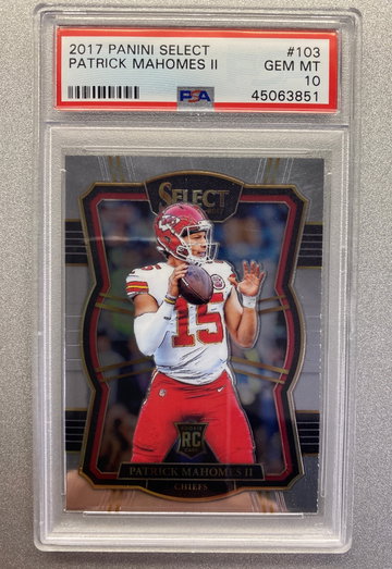 PATRICK MAHOMES 2017 SELECT ROOKIE PSA 10 GEM MINT 